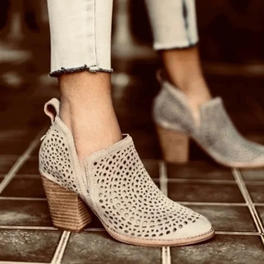 Jeffrey Campbell Leather Cutout Perforated Bootie